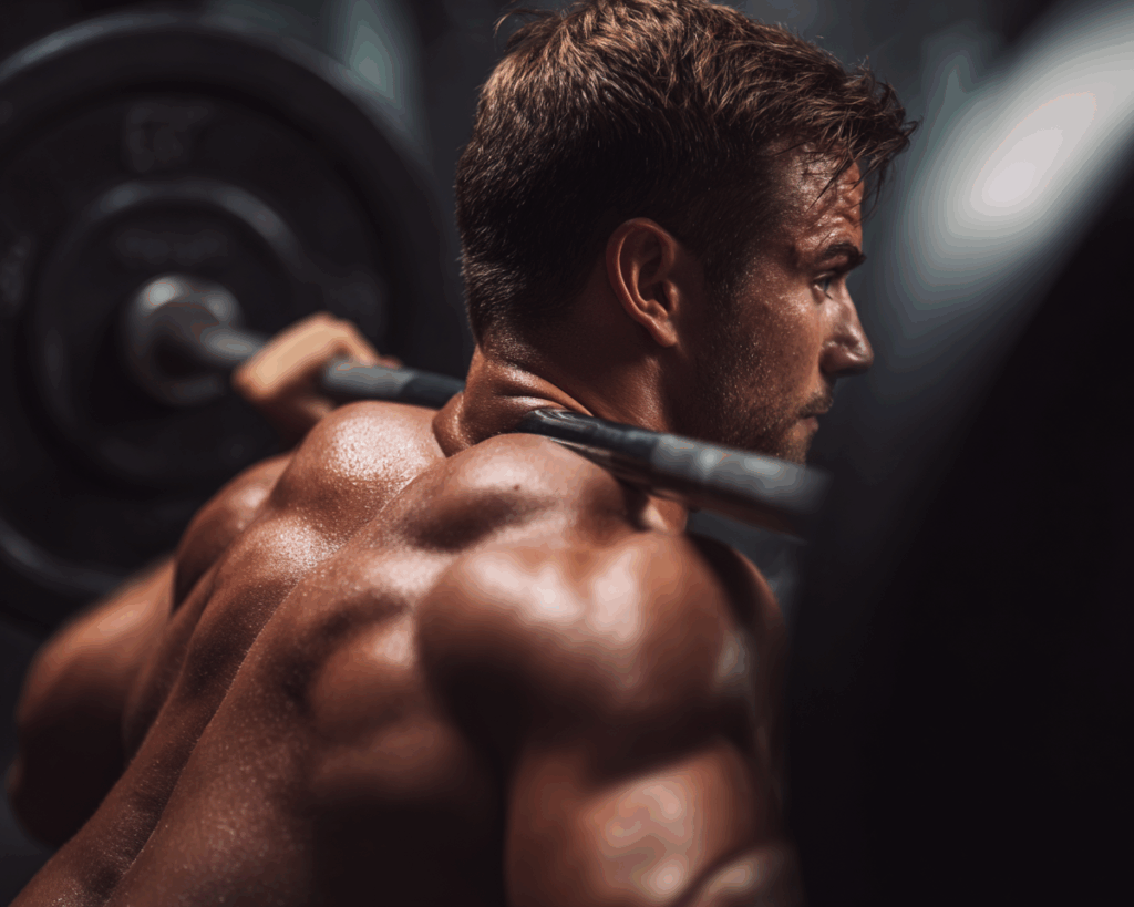 Strong man working out after Royal Medical Center testosterone therapy treatment